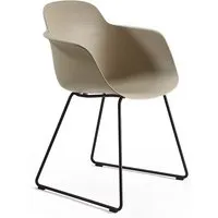 infiniti chaise avec accoudoirs sur traîneau sicla sled (sable - polypropylène et acier verni noir)