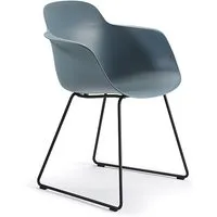 infiniti chaise avec accoudoirs sur traîneau sicla sled (bleu poudre - polypropylène et acier verni noir)