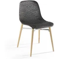 infiniti chaise next 4 legs (noir - abs polypropylène / hêtre massif)