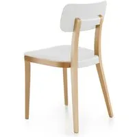 infiniti set de 2 chaises porta venezia (blanc - hêtre naturel / polypropylène)