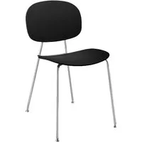 infiniti set de 2 chaises tondina pop (noir carbone - polipropilene e acciaio cromato)