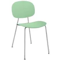 infiniti set de 2 chaises tondina pop (vert eau - polipropilene e acciaio cromato)