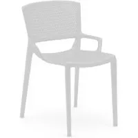 infiniti set de 4 chaises perforé fiorellina (blanc - polypropylène)