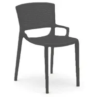 infiniti set de 4 chaises perforé fiorellina (anthracite - polypropylène)