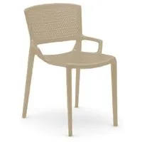 infiniti set de 4 chaises perforé fiorellina (sable - polypropylène)