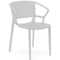 infiniti set de 4 fauteuils perforé fiorellina (blanc - polypropylène)
