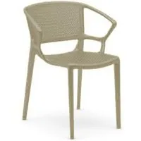 infiniti set de 4 fauteuils perforé fiorellina (sable - polypropylène)