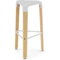 infiniti tabouret picapau bar stool (blanc h 75,5 cm - hêtre naturel / polypropylène)