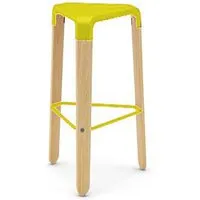 infiniti tabouret picapau bar stool (moutarde h 75,5 cm - hêtre naturel / polypropylène)
