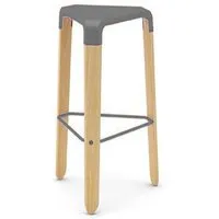 infiniti tabouret picapau bar stool (gris h 75,5 cm - hêtre naturel / polypropylène)