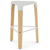 infiniti tabouret picapau kitchen stool (blanc h 65,3 cm - hêtre naturel / polypropylène)