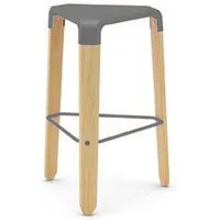 infiniti tabouret picapau kitchen stool (gris h 65,3 cm - hêtre naturel / polypropylène)