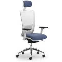 leyform fauteuil de bureau haute cometa w 55062 avec accoudoirs (cat. f et résille - aluminium, acier chromé et tissu)