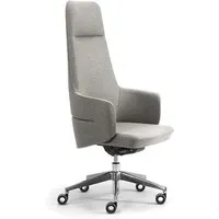 leyform fauteuil de bureau haute opera 2900 (cat. b - aluminium, acier chromé et tissu)