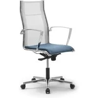 leyform fauteuil de bureau haute origami rx 70211 (cat. p et résille - aluminium, acier chromé et cuir plus)