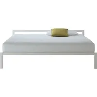 mdf italia lit deux places aluminium bed (blanc 170x210 cm - aluminium anodisé laqué)