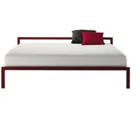 mdf italia lit deux places aluminium bed (rouge 180x210 cm - aluminium anodisé laqué)