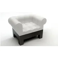 myyour fauteuil modì (base noire / siège blanc - faux cuir)