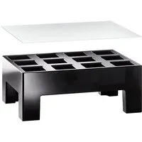 myyour table basse modì (base noire / verre blanc - polyéthylène / verre)