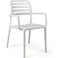 nardi set de 4 chaises avec accoudoirs costa pour extérieur garden collection (blanc - polypropylène)