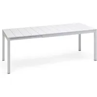 nardi table pour extérieur rio 140 extensible garden collection (blanc - plateau en dureltop / pieds en aluminium verni)