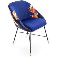 seletti chaise rembourrée toiletpaper padded chair (lipsticks - tissu en polyester, structure en bois, polyuréthane et métal)