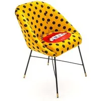 seletti chaise rembourrée toiletpaper padded chair (shit - tissu en polyester, structure en bois, polyuréthane et métal)