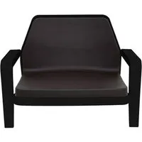 slide fauteuil america (noir - polyéthylène / coussin en polyuréthane chocolat)