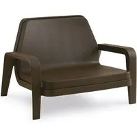 slide fauteuil america (chocolat / gris - polyéthylène / coussin en polyuréthane chocolat)