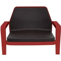slide fauteuil america (rouge - polyéthylène / coussin en polyuréthane chocolat)