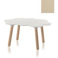 slide table basse tarta low table (ivoire brillant - polyuréthane et bois de hêtre)