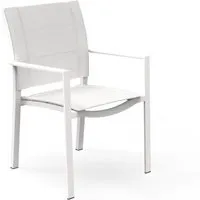 talenti set de 4 chaises avec accoudoirs d'extérieur touch collection piùtrentanove (white - aluminium verni et tissu)