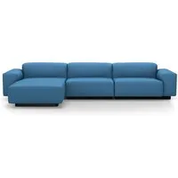 vitra canapé à trois places avec chaise longue à gauche soft modular sofa (volo - tissu cat. f60)