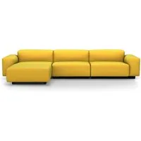 vitra canapé à trois places avec chaise longue à gauche soft modular sofa (linho - tissu cat. f80)