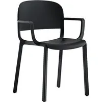 pedrali set de 4 chaises avec accoudoirs dome 265 (noir - polypropylène avec fibre de verre)