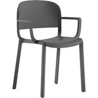 pedrali set de 4 chaises avec accoudoirs dome 265 (gris anthracite - polypropylène avec fibre de verre)