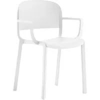 pedrali set de 4 chaises avec accoudoirs dome 265 (blanc - polypropylène avec fibre de verre)
