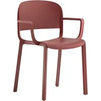 pedrali set de 4 chaises avec accoudoirs dome 265 (rouge - polypropylène avec fibre de verre)