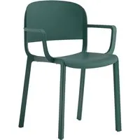 pedrali set de 4 chaises avec accoudoirs dome 265 (vert foncé - polypropylène avec fibre de verre)