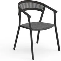 talenti set de 4 chaises avec accoudoirs d'extérieur key collection piùtrentanove (charcoal / silver black - aluminium peint et cordes synthétiques)
