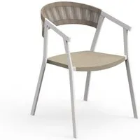 talenti set de 4 chaises avec accoudoirs d'extérieur key collection piùtrentanove (white / dove - aluminium peint et cordes synthétiques)