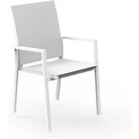 talenti set de 4 chaises avec accoudoirs d'extérieur maiorca collection piùtrentanove (white - aluminium verni et tissu)