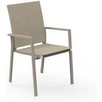 talenti set de 4 chaises avec accoudoirs d'extérieur maiorca collection piùtrentanove (dove - aluminium verni et tissu)