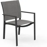 talenti set de 4 chaises avec accoudoirs d'extérieur touch collection piùtrentanove (charcoal - aluminium verni et tissu)