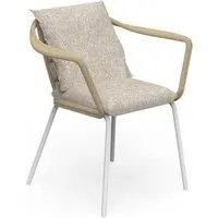 talenti chaise avec accoudoirs d'extérieur cruise alu collection icon (white / sand - tissu et aluminium peint)