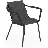 talenti chaise avec accoudoirs d'extérieur cruise alu collection icon (graphite / dark grey - tissu et aluminium peint)