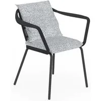 talenti chaise avec accoudoirs d'extérieur cruise alu collection icon (graphite / white-cool grey - tissu et aluminium peint)