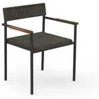 talenti set de 2 chaises avec accoudoirs d'extérieur casilda collezione icon (graphite / dark grey - tissu, acier peint et stonewood)