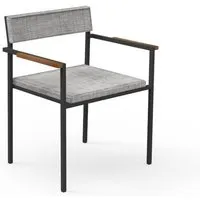 talenti set de 2 chaises avec accoudoirs d'extérieur casilda collezione icon (graphite / light grey - tissu, acier peint et stonewood)