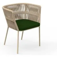 talenti set de 2 chaises avec accoudoir d'extérieur cliff collection icon (beige / green - tissu et corde synthétique)